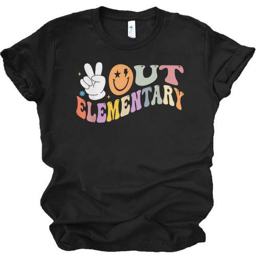 Peace Out Elementary Graduation Graduate Class Of 2025 Unisex Jersey T-Shirt - Best Gift Smart