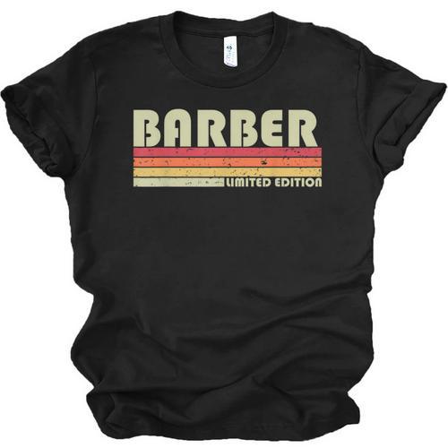 Personal Christmas Retro Vintage Graduation BARBER Job Title Profession Birthday Worker Idea Unisex Jersey T-Shirt - Best Gift Smart