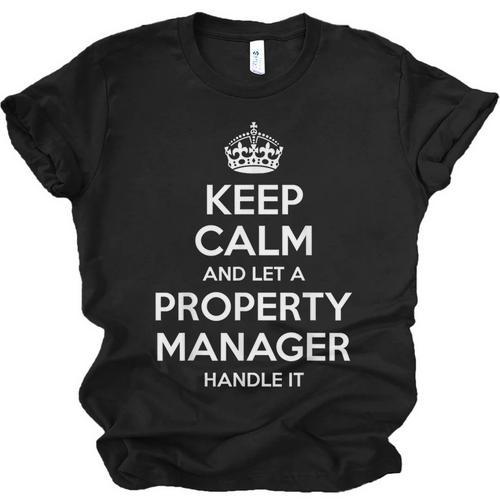 Personalized Keep Calm Graduation Christmas Team PROPERTY MANAGER Job Title Profession Birthday Unisex Jersey T-Shirt - Best Gift Smart