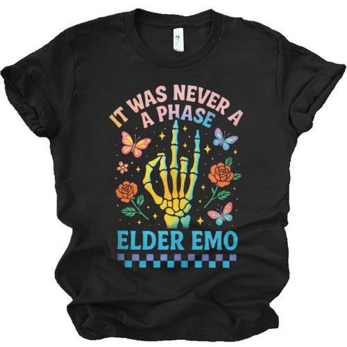 It Was Never A Phase Elder Emo Nostalgia Unisex Jersey T-Shirt - Figerry