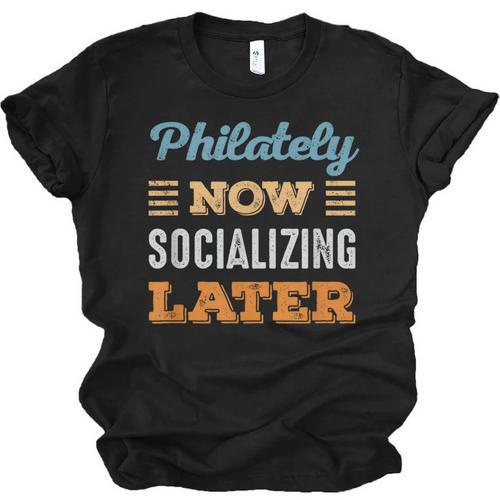 Philately Now Minimal Socializing Introvert Vintage Unisex Jersey T-Shirt - Raresse