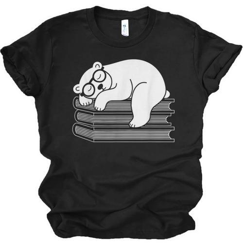 Polar Bear Reading Book Pajama Sleep Unisex Jersey T-Shirt - Bookorys AU