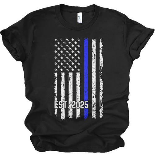Police Graduation Est 2025 Back Print Police Academy Vintage Unisex Jersey T-Shirt - Best Gift Smart