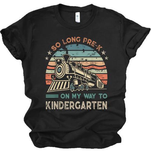 Pre-k Graduation To Kindergarten Retro Vintage Train Kids Unisex Jersey T-Shirt - Best Gift Smart