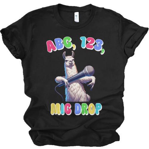 Preschool Graduate Shirt ABC 123 Mic Drop Llama Graduation Unisex Jersey T-Shirt - Best Gift Smart