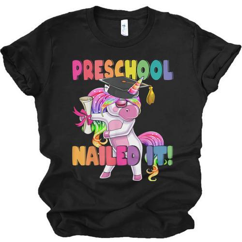 Preschool Nailed It Flossing Unicorn Graduation Shirt Unisex Jersey T-Shirt - Best Gift Smart