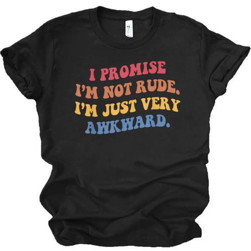 I Promise I'm Not Rude I'm Just Very Awkward Introvert Unisex Jersey T-Shirt - Raresse