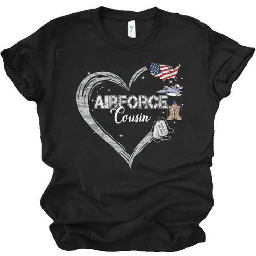 Proud Air Force Cousin Air Force Graduation Cousin USAF Unisex Jersey T-Shirt - Best Gift Smart
