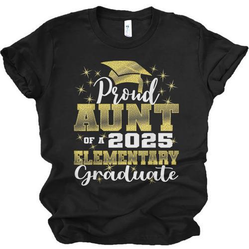 Proud Aunt Of 5th Grade Graduate 2025 Elementary Graduation Unisex Jersey T-Shirt - Best Gift Smart