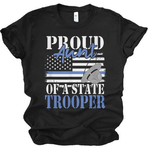 Proud Aunt Of a State Trooper Police Officer Graduation Unisex Jersey T-Shirt - Best Gift Smart
