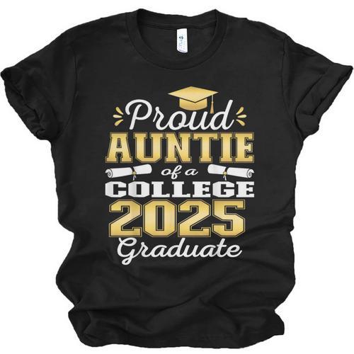 Proud Auntie Of 2025 College Graduate Family 25 Graduation Unisex Jersey T-Shirt - Best Gift Smart