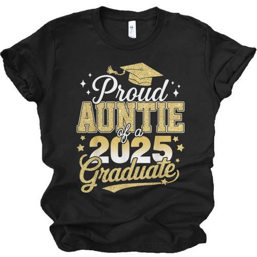 Proud Auntie Of A Class Of 2025 Graduate Senior Graduation Unisex Jersey T-Shirt - Best Gift Smart