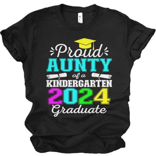 Proud Aunty Of Kindergarten Graduate 2024 Graduation Aunty Unisex Jersey T-Shirt - Best Gift Smart