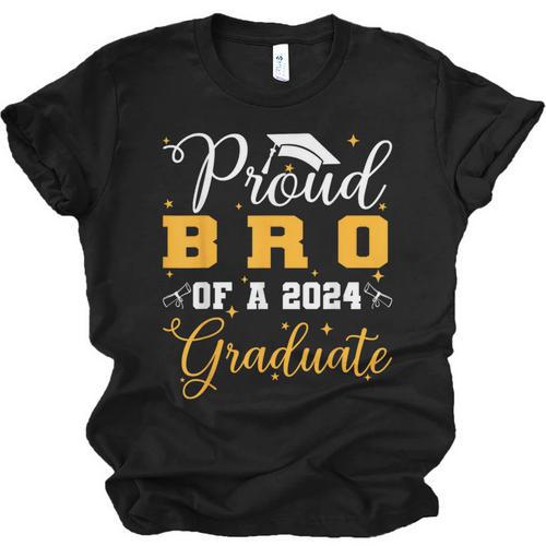 Proud Bro Of A Class Of 2024 Graduate Senior Graduation Unisex Jersey T-Shirt - Best Gift Smart