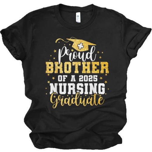 Proud Brother Class Of 2025 Nursing Graduate Graduation Unisex Jersey T-Shirt - Best Gift Smart