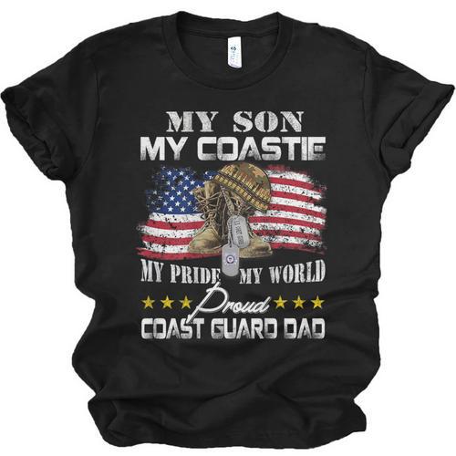Proud Coast Guard Dad Coast Guard Graduation Dad Unisex Jersey T-Shirt - Best Gift Smart