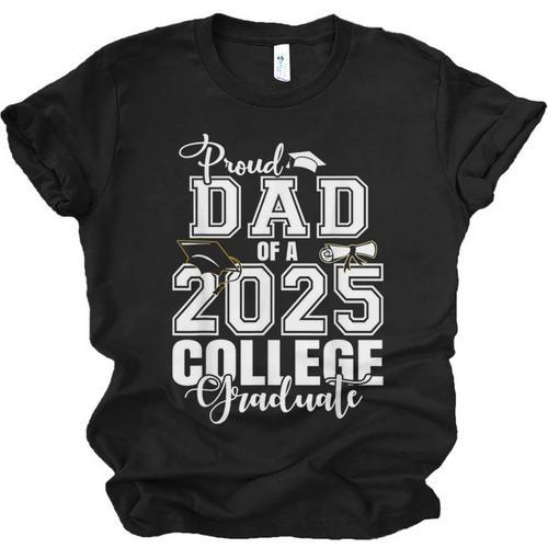 Proud Dad Of A 2025 College Graduate Graduation Unisex Jersey T-Shirt - Best Gift Smart