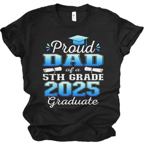 Proud Dad Of 5th Grade Graduate 2025 Elementary Graduation Unisex Jersey T-Shirt - Best Gift Smart