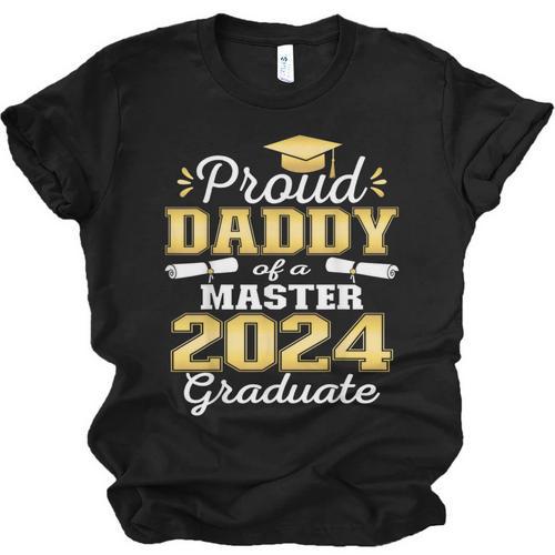 Proud Daddy Of 2024 Class Master Graduate Family Graduation Unisex Jersey T-Shirt - Best Gift Smart