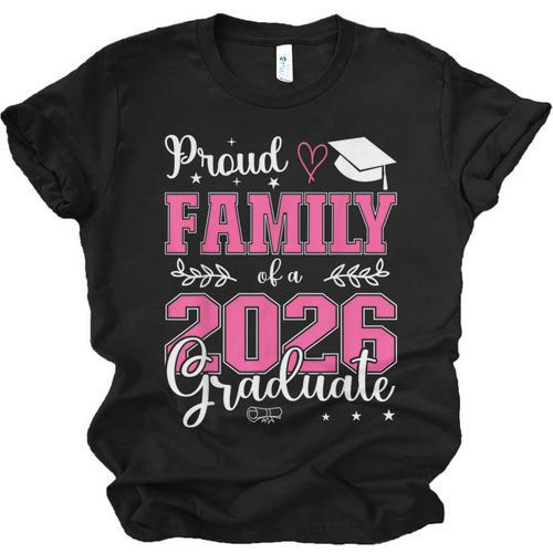 Proud Family Of a Class Of 2026 Graduate For Graduation Unisex Jersey T-Shirt - Best Gift Smart