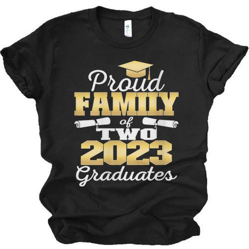 Proud Family Of Two 2023 Graduate Class 2023 Graduation Unisex Jersey T-Shirt - Best Gift Smart