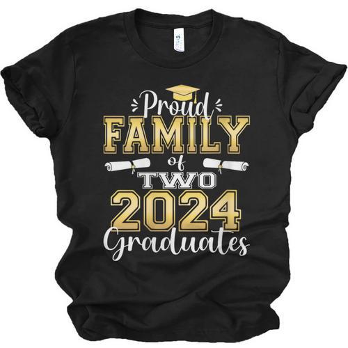 Proud Family Of Two 2024 Graduate Class 2024 Graduation Unisex Jersey T-Shirt - Best Gift Smart