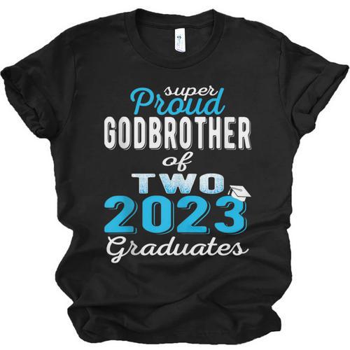 Proud Godbrother Of Two 2023 Graduate Class 2023 Graduation Unisex Jersey T-Shirt - Best Gift Smart