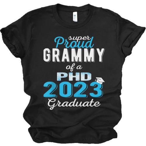 Proud Grammy Class Of 2023 PHD Graduate Doctorate Graduation Unisex Jersey T-Shirt - Best Gift Smart