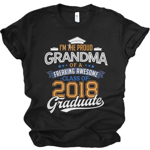 Proud Grandma Of A 2018 Graduate Shirt Graduation Grad Class Unisex Jersey T-Shirt - Best Gift Smart