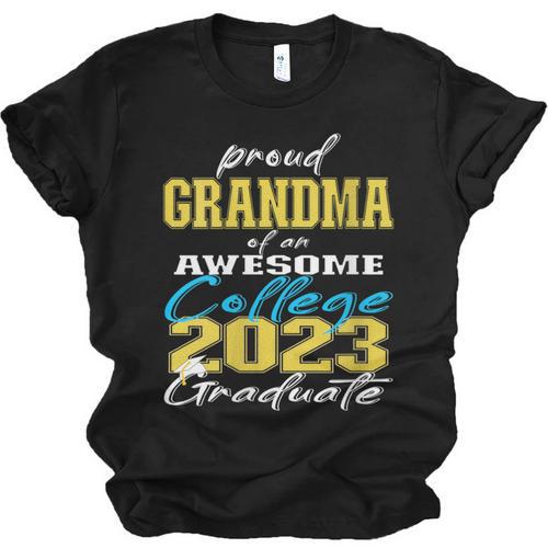 Proud Grandma Of 2023 College Graduate Family 23 Graduation Unisex Jersey T-Shirt - Best Gift Smart