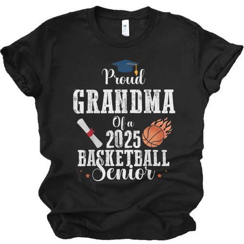 Proud Grandma Of 2025 Basketball Senior Graduation Day Unisex Jersey T-Shirt - Best Gift Smart