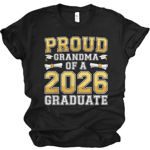 Proud Grandma Of A 2026 Graduate Shirt Class 2026 Graduation Unisex Jersey T-Shirt - Best Gift Smart
