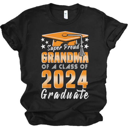 Proud Grandma Of A Class Of 2024 Matching Family Graduation Unisex Jersey T-Shirt - Best Gift Smart