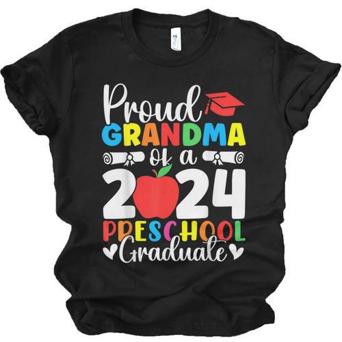 Proud Grandma Of Class Of 2024 Preschool Graduate Graduation Unisex Jersey T-Shirt - Best Gift Smart