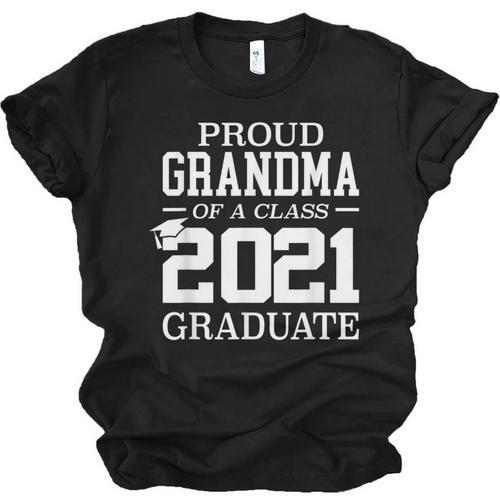 Proud Grandma Graduation Senior 21 Grad Class Of 2021 Unisex Jersey T-Shirt - Best Gift Smart