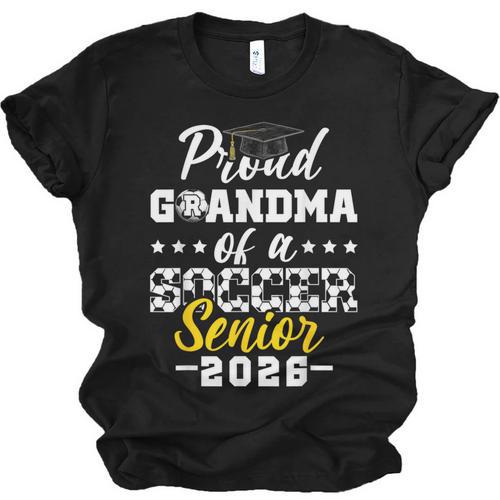 Proud Grandma Of a Soccer Senior 2026 Graduation Gifts Unisex Jersey T-Shirt - Best Gift Smart