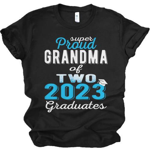 Proud Grandma Of Two 2023 Graduate Class 2023 Graduation Unisex Jersey T-Shirt - Best Gift Smart