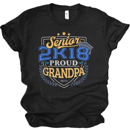 Proud Grandpa Of 2018 Senior Shirt Graduation Grad 2K18 Unisex Jersey T-Shirt - Best Gift Smart