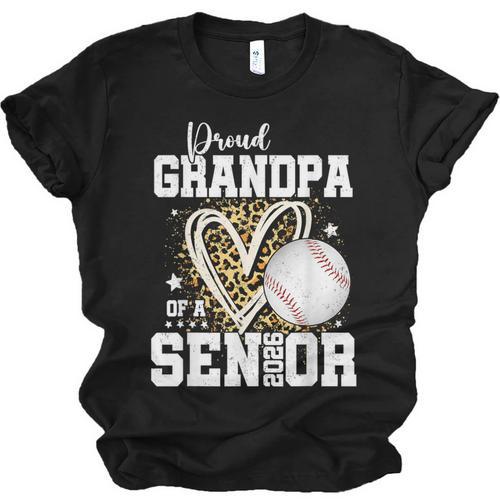 Proud Grandpa Of A 2026 Senior Baseball Graduation Leopard Unisex Jersey T-Shirt - Best Gift Smart