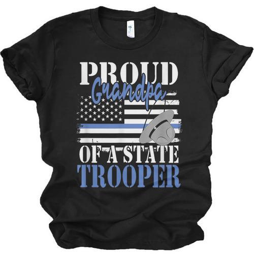 Proud Grandpa Of a State Trooper Police Officer Graduation Unisex Jersey T-Shirt - Best Gift Smart