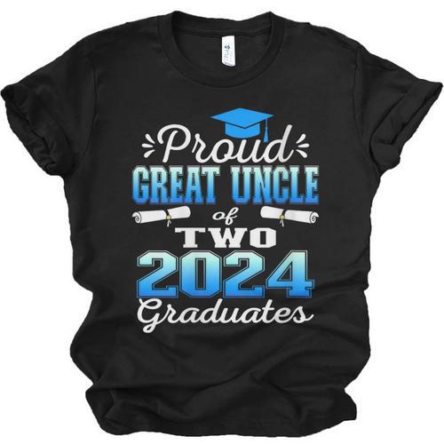 Proud Great Uncle Of Two 2024 Graduate Class 2024 Graduation Unisex Jersey T-Shirt - Best Gift Smart