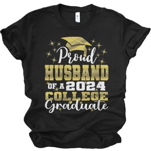 Proud Husband Of 2024 College Graduate Family 24 Graduation Unisex Jersey T-Shirt - Best Gift Smart