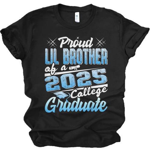 Proud Lil Brother Of 2025 Graduate College Shirt Graduation Unisex Jersey T-Shirt - Best Gift Smart