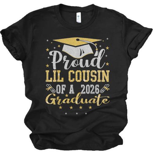 Proud Lil Cousin Of a 2026 Graduate Class Senior Graduation Unisex Jersey T-Shirt - Best Gift Smart