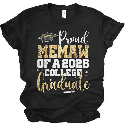 Proud Memaw Of 2026 Graduate College Graduation Unisex Jersey T-Shirt - Best Gift Smart