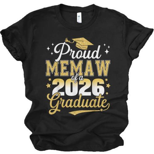 Proud Memaw Of a Class Of 2026 Graduate Senior Graduation Unisex Jersey T-Shirt - Best Gift Smart