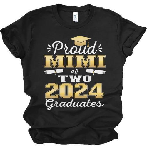 Proud Mimi Of Two 2024 Graduate Class 2024 Graduation Family Unisex Jersey T-Shirt - Best Gift Smart