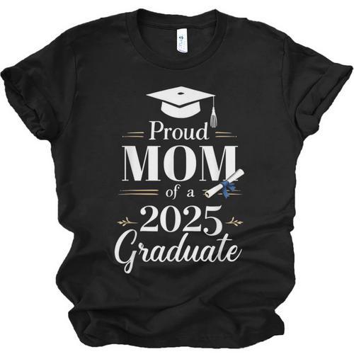Proud Mom Of a 2025 Graduate Graduation Senior Moms Unisex Jersey T-Shirt - Best Gift Smart