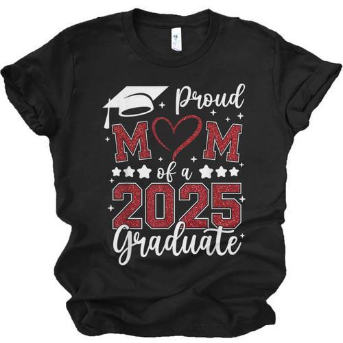 Proud Mom Of 2025 Senior Graduate Matching Family Graduation Unisex Jersey T-Shirt - Best Gift Smart
