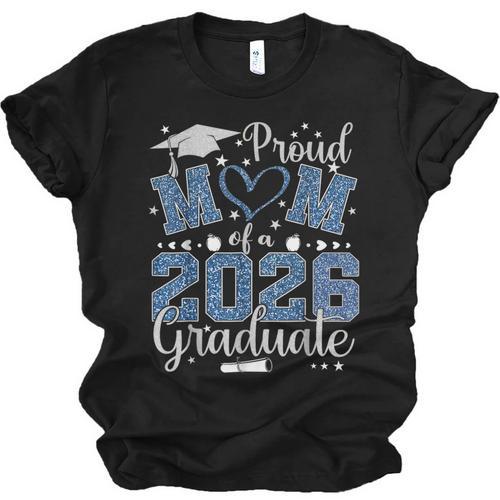 Proud Mom Of a Class Of 2026 Graduate Senior Graduation Unisex Jersey T-Shirt - Best Gift Smart